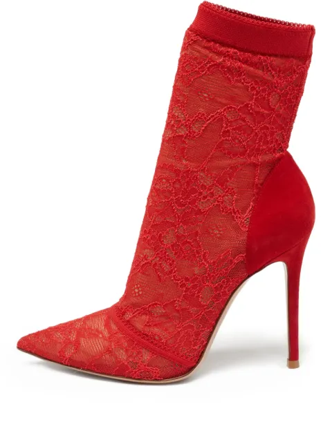 Gianvito Rossi pre-owned 110mm lace-embellished ankle boots