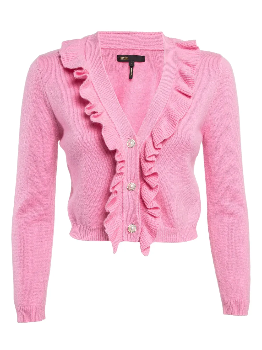 Maje pre-owned Molantti ruffled cardigan | Pink | Image 1