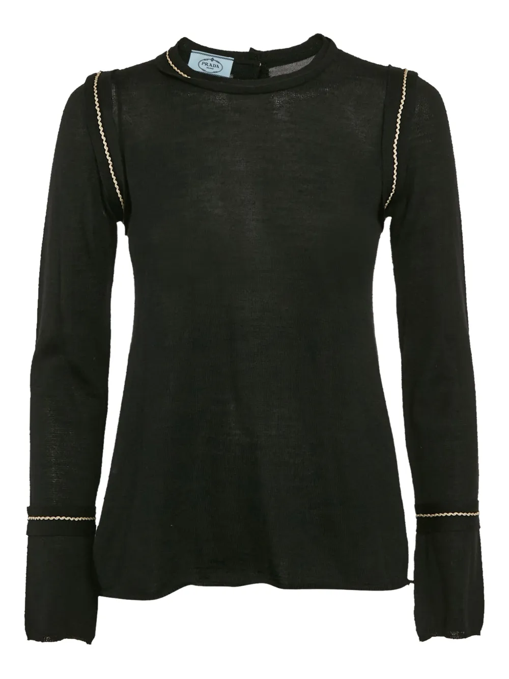 Prada Pre-Owned suéter con ribete en contraste | negro | Image 1