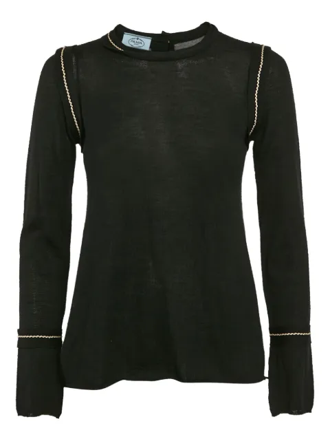 Prada Pre-Owned suéter con ribete en contraste