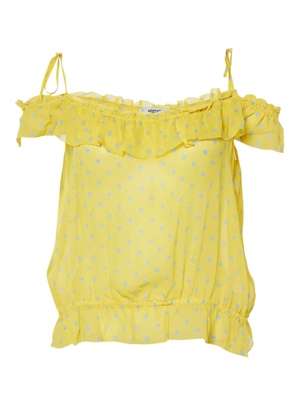 Moschino Pre-Owned ruffled off-shoulder top | Yellow | Image 1