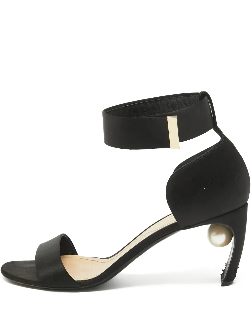 Nicholas Kirkwood pre-owned 75mm satin ankle-strap heels | Black | Image 1