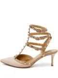 Valentino Garavani Pre-Owned 70mm Rockstud ankle strap pumps - Pink