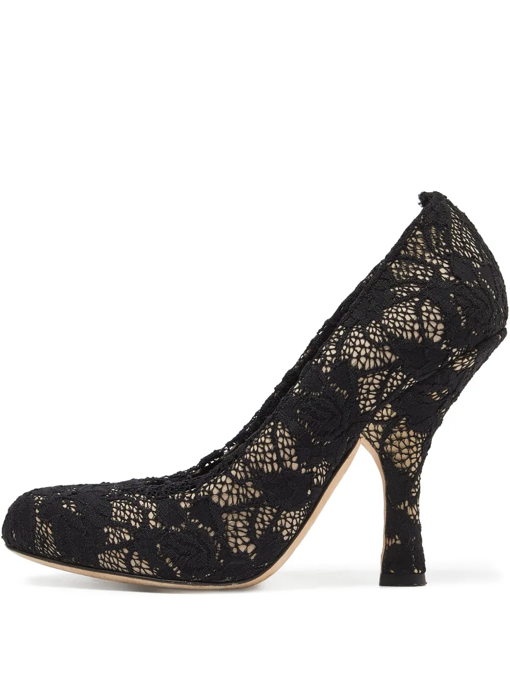 Dolce & Gabbana Pre-Owned حذاء 'كورت' بكعب عالي وزينة دانتيل وكعب 110 ملم | أسود | Image 1