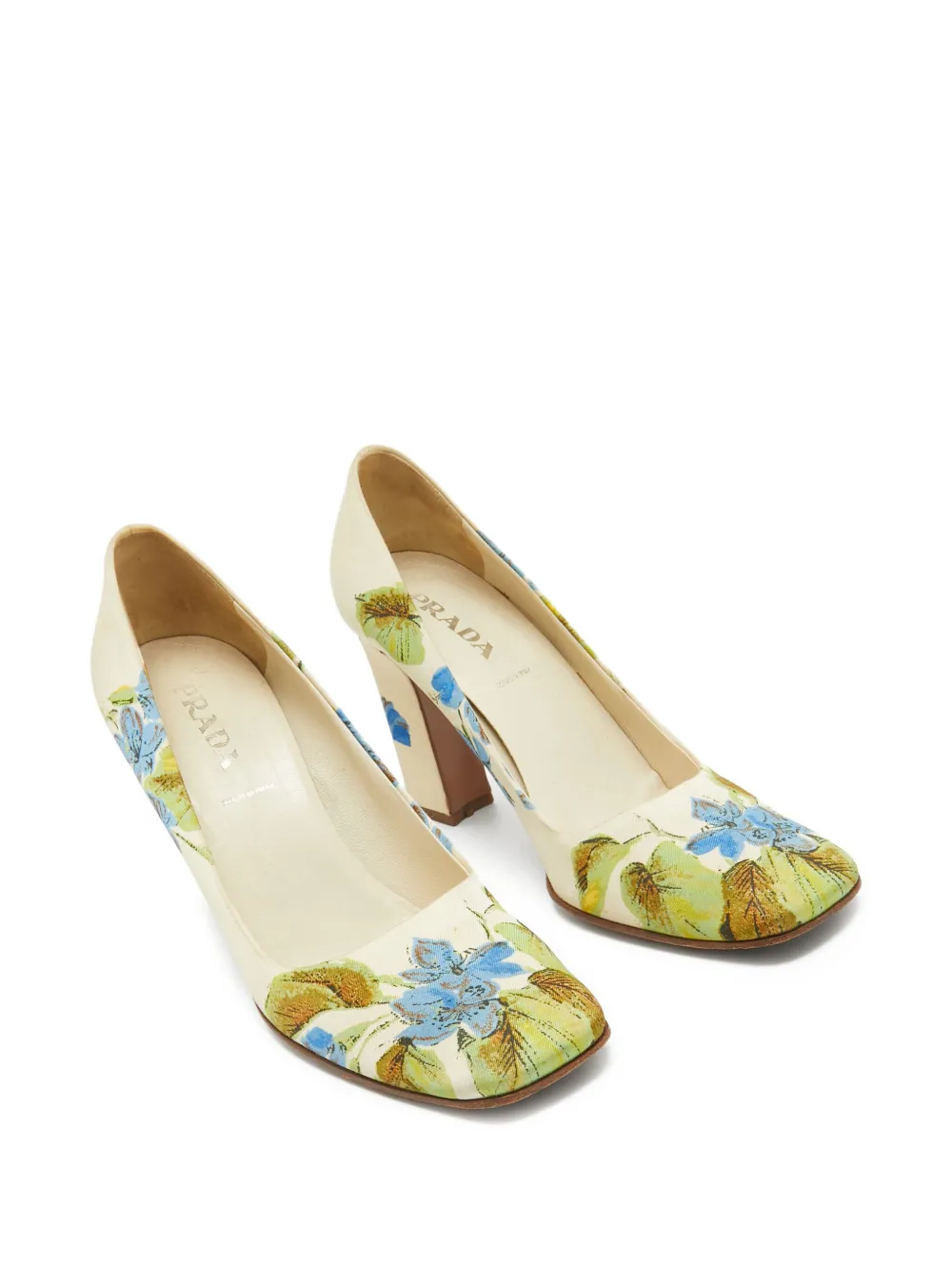 Prada Pre-Owned 90mm floral-print block-heel pumps | Image 2