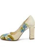 Prada Pre-Owned 90mm floral-print block-heel pumps - Neutrals