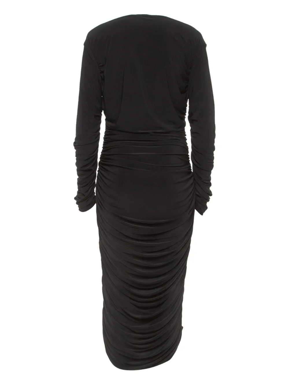 Norma Kamali Vintage Gedrapeerde midi-jurk - Zwart
