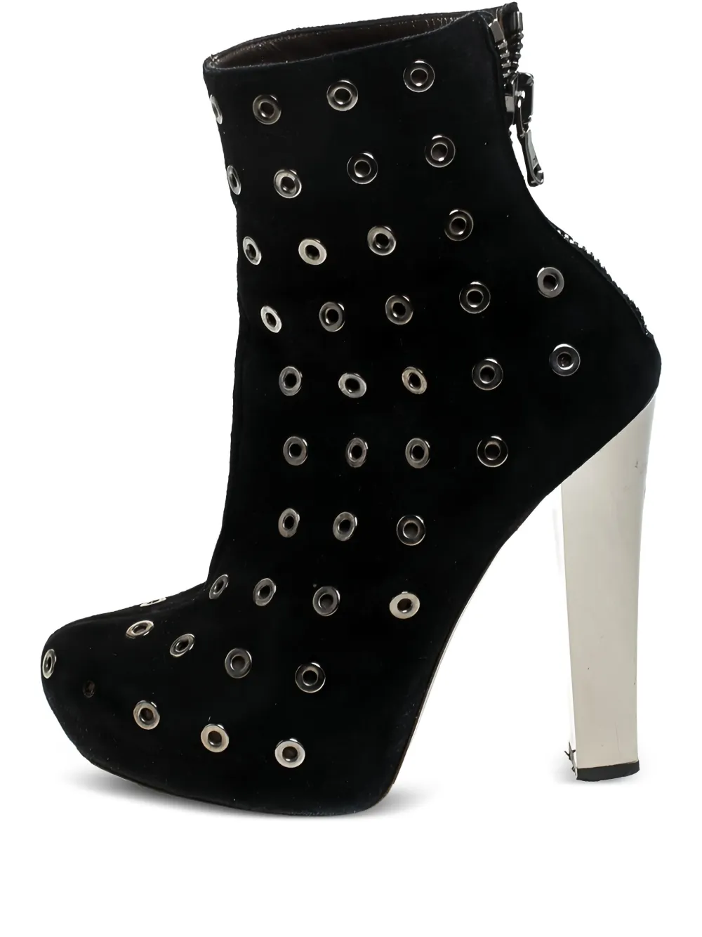 Roberto Cavalli Vintage pre-owned eyelet-embellished suede boots | Black | Image 1