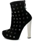 Roberto Cavalli Vintage pre-owned eyelet-embellished suede boots - Black