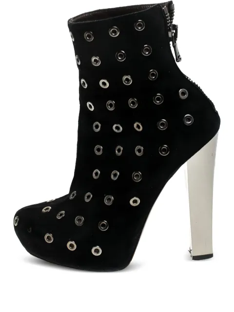 Roberto Cavalli Vintage pre-owned eyelet-embellished suede boots