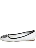 Christian Dior Pre-Owned Cannage-stitch ballet flats - White