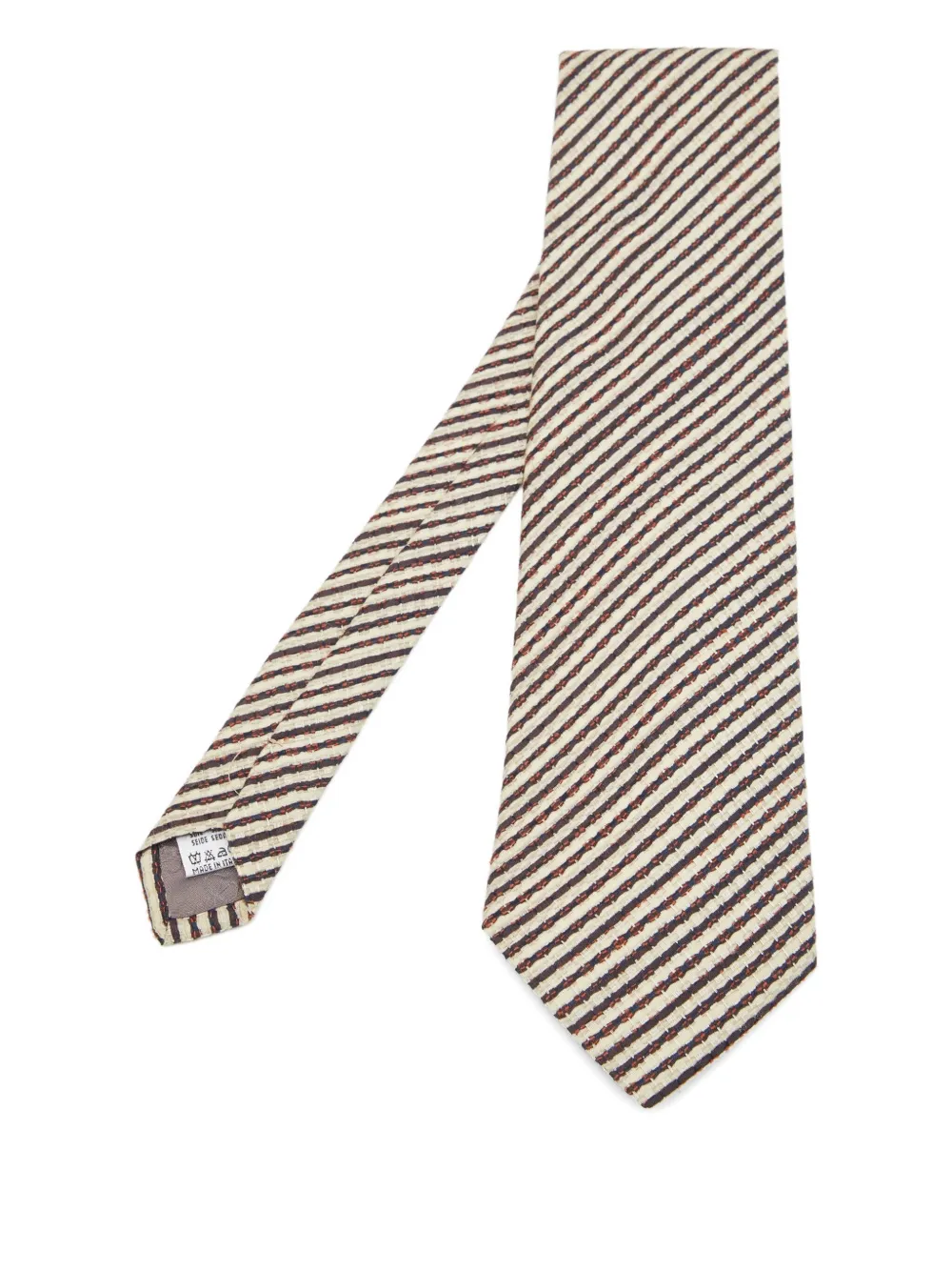 Valentino Garavani Pre-Owned 2023 diagonal-stripe silk tie - ニュートラル Valentino Garavani Pre-Owned 2023 diagonal-stripe silk tie - ニュートラル
