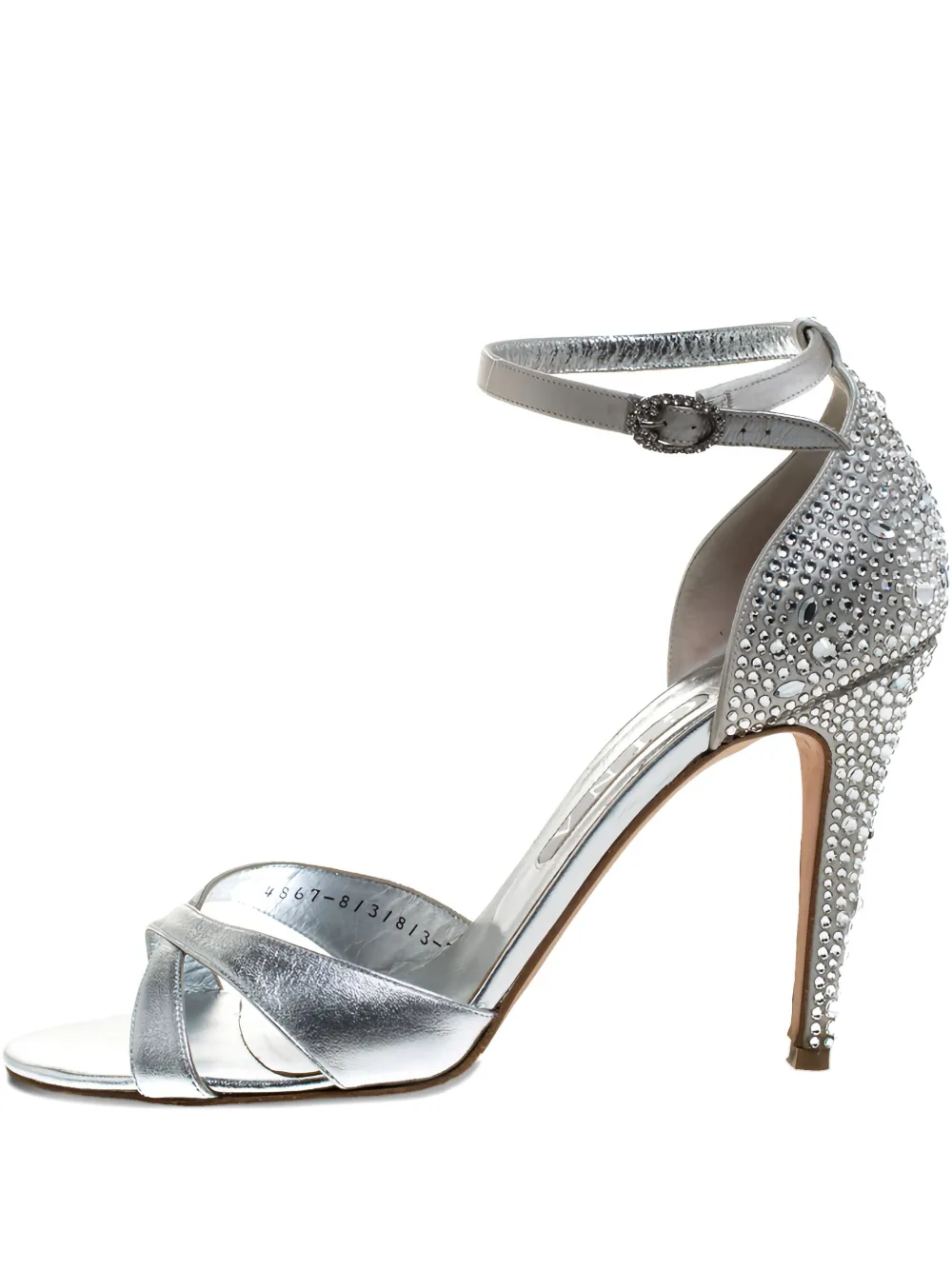 Pre-owned Gina 2024 110mm Crystal-embellished Sandals