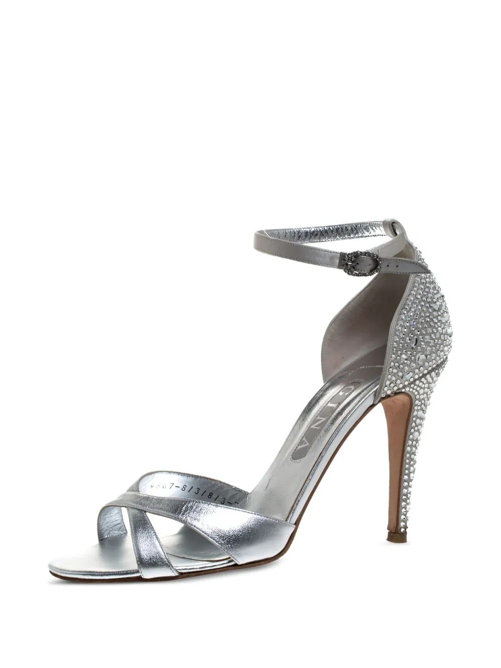 Gina 2024 110 mm sandalen verfraaid met kristallen - Zilver