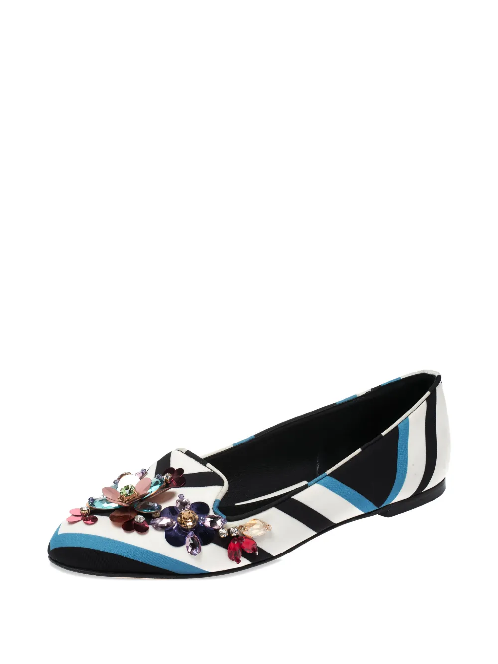 Pre-owned Dolce & Gabbana Crystal-embellished Loafers