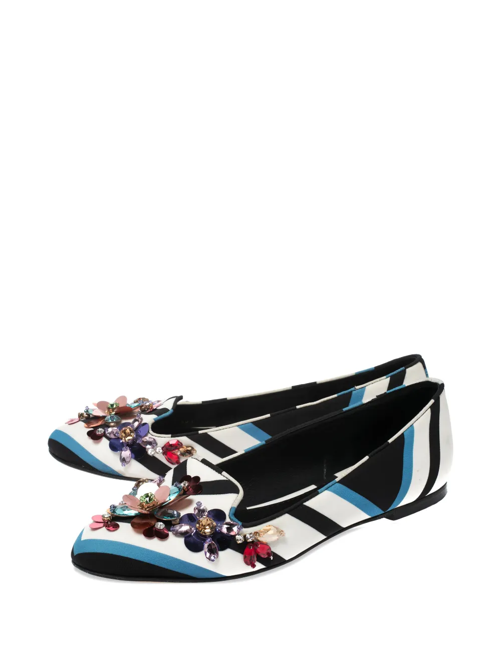 Pre-owned Dolce & Gabbana Crystal-embellished Loafers