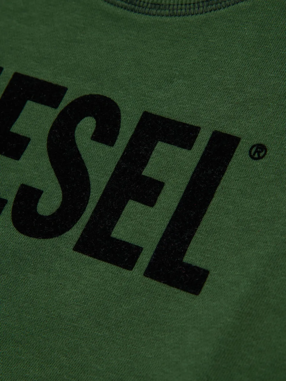 Diesel Kids Sweater met logoprint en zak Groen