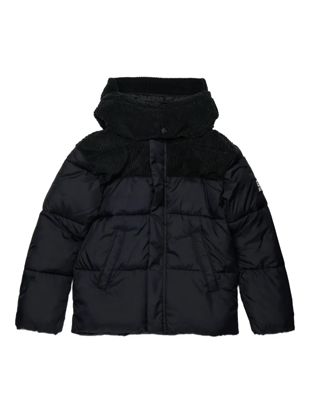 Diesel Kids Donsjack met ribfluwelen vlak Zwart