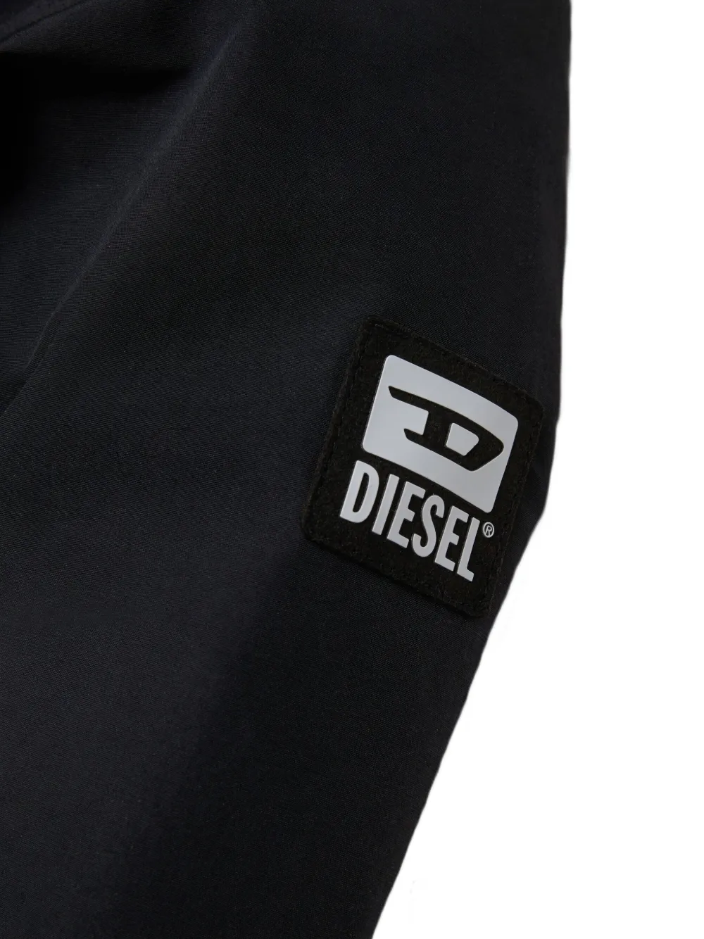 Diesel Kids Gewatteerd jack met imitatiebont capuchon Zwart