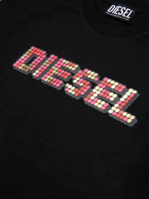 Diesel Kids mosaic-logo T-shirt | Black | FARFETCH