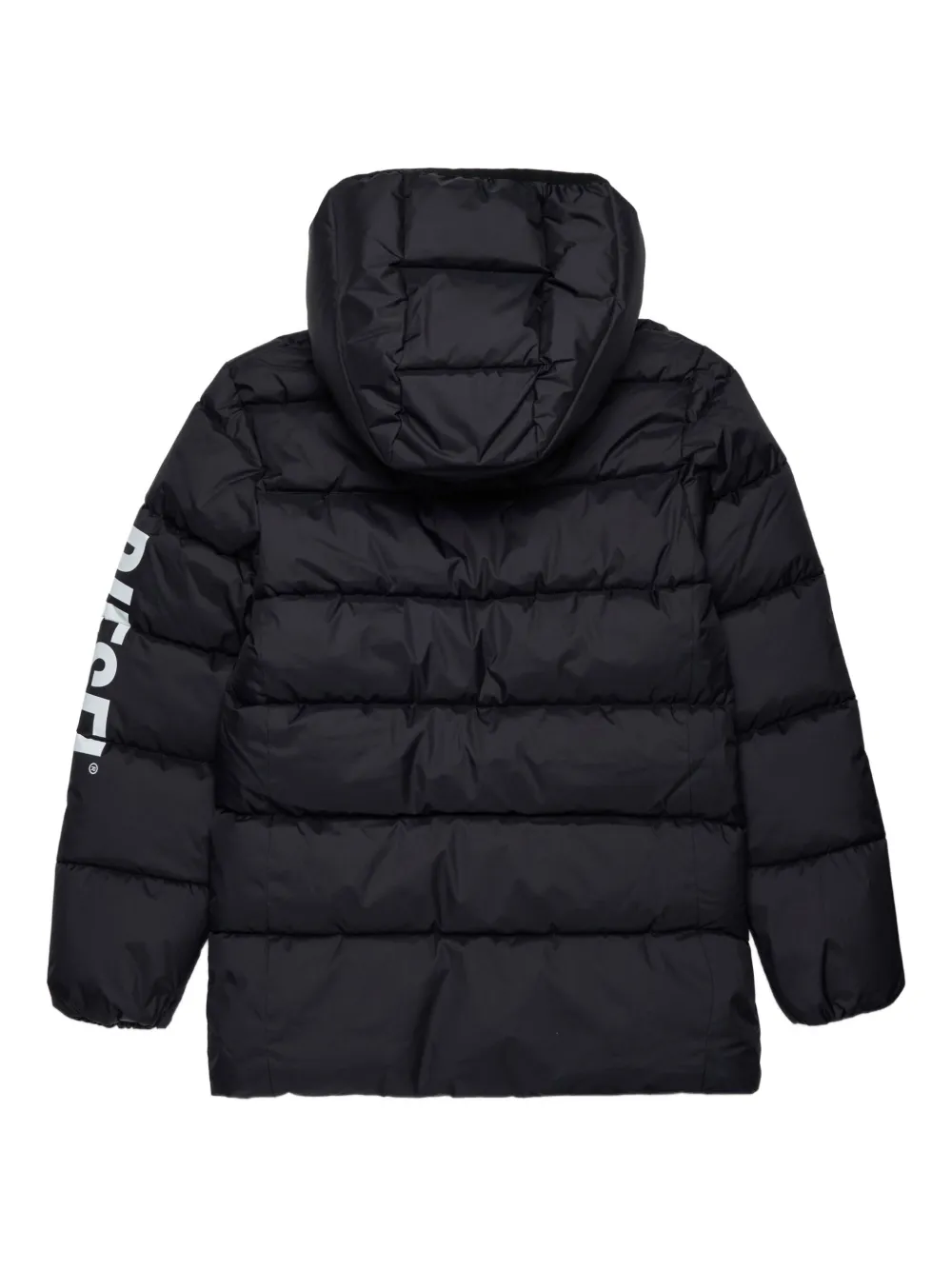 Diesel Kids Gewatteerd jack met logomouwen Zwart