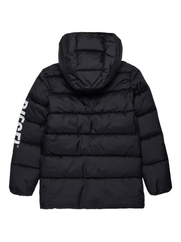 Diesel Kids logo-sleeve Quilted Padded Jacket | Black | FARFETCH