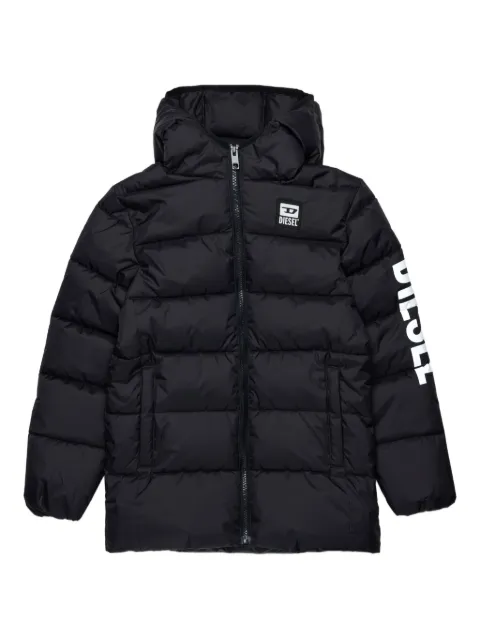 Diesel Kids logo-sleeve quilted padded jacket