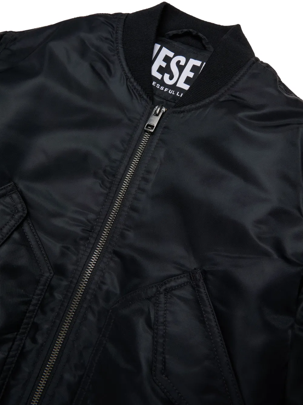 Diesel Kids Bomberjack met ritssluiting Zwart