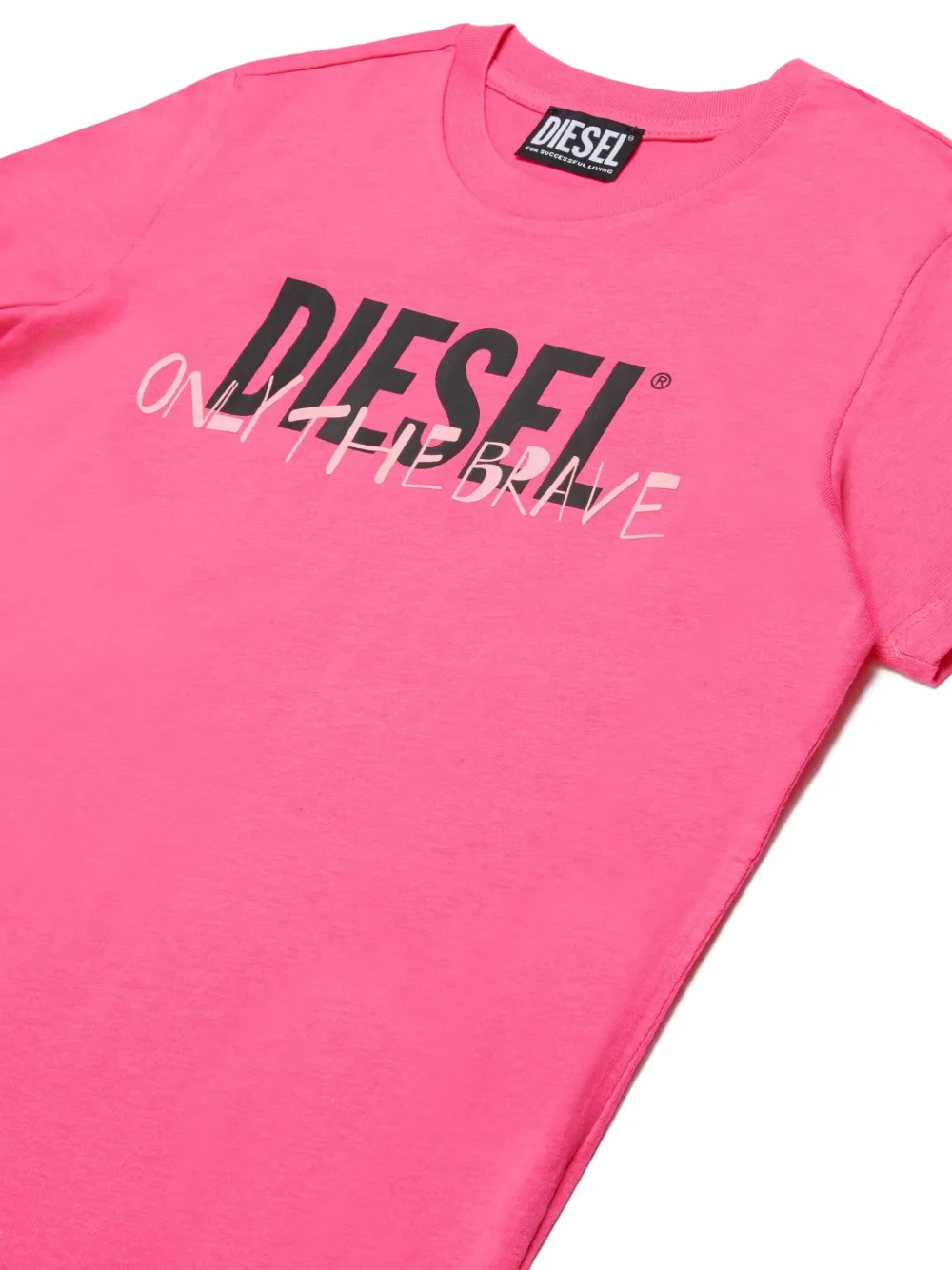 Diesel Kids Only the brave T-shirt Roze