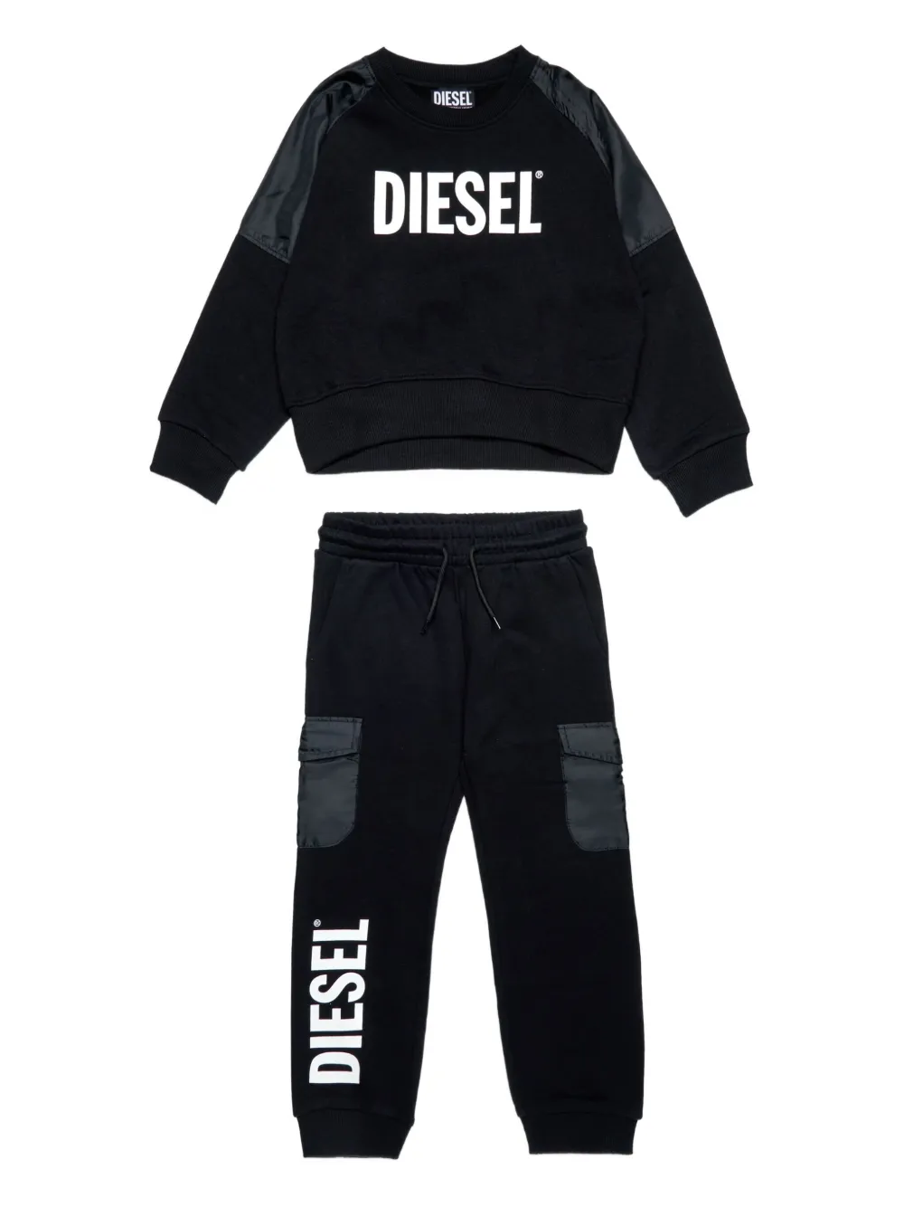 Diesel Kids logo-detail cargo tracksuit set | Black | Image 1