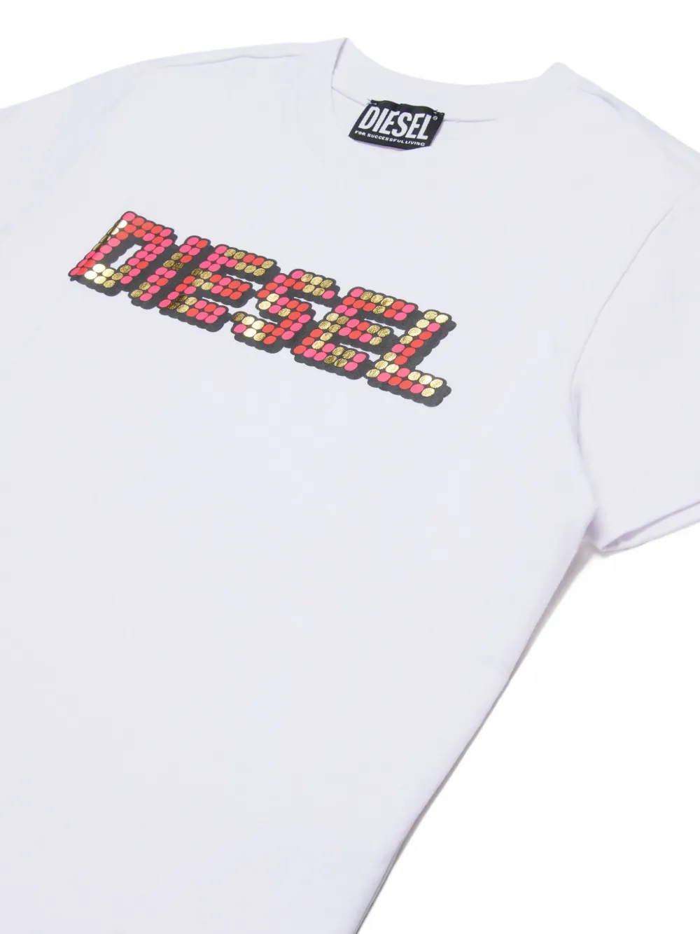 Diesel Kids T-shirt met pailletten Wit