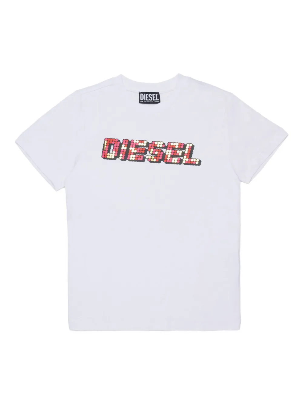 Diesel Kids T-shirt met pailletten Wit