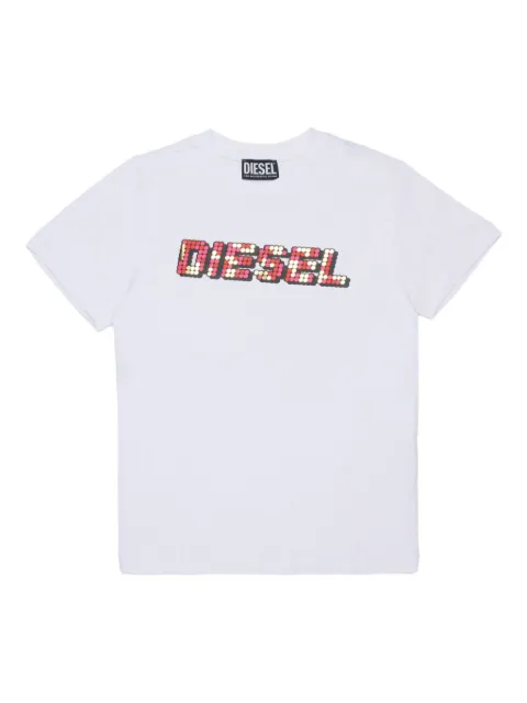 Diesel Kids sequin-embellished logo T-shirt