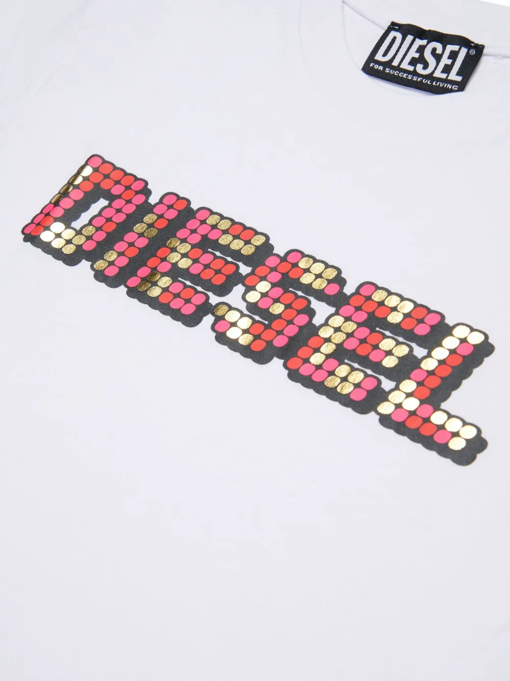 Diesel Kids T-shirt met pailletten Wit