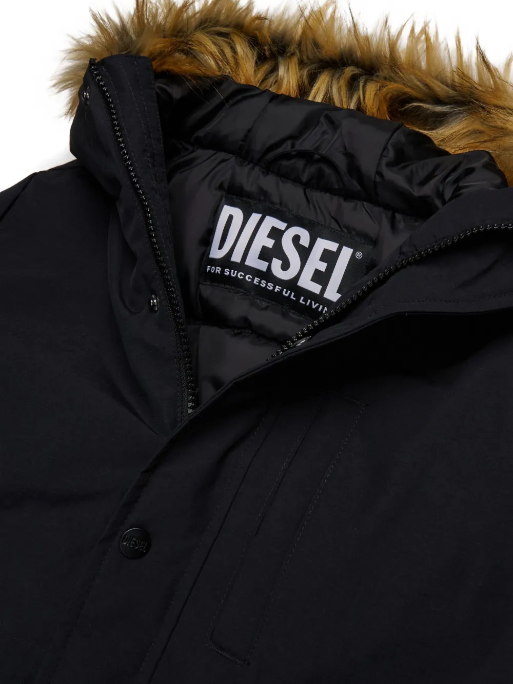 Diesel Kids Jas met capuchon Zwart