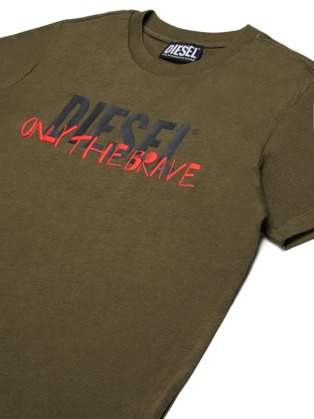 Diesel Kids T-shirt met logoprint Groen