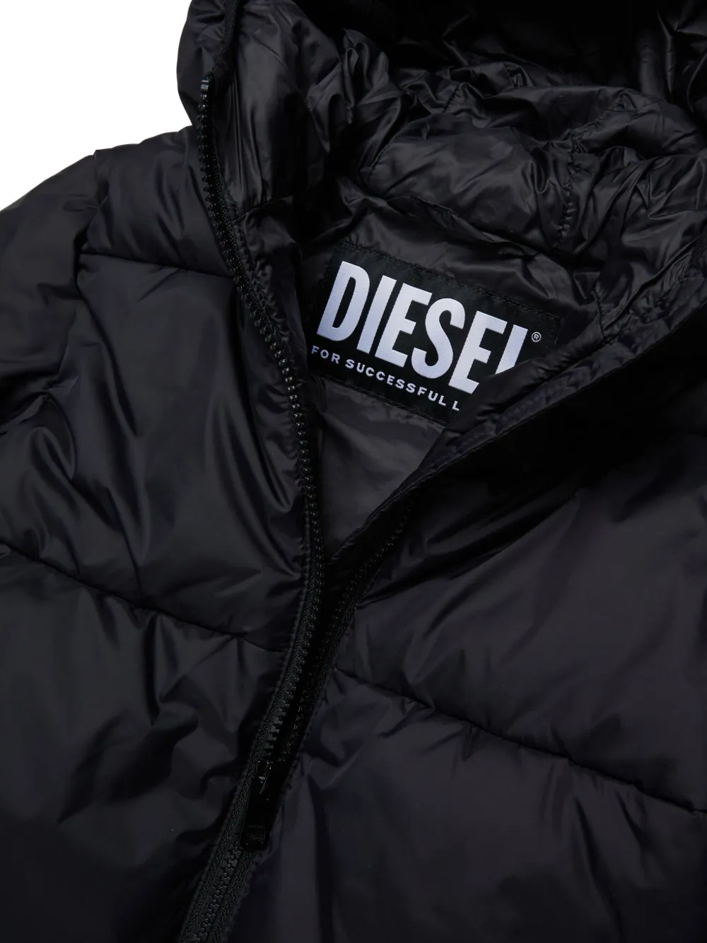 Diesel Kids Donsjack met capuchon Zwart