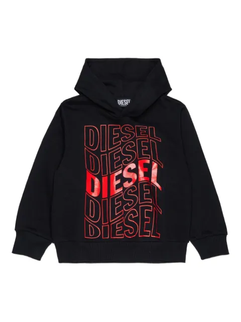 Diesel Kids logo-print hooded sweatshirt