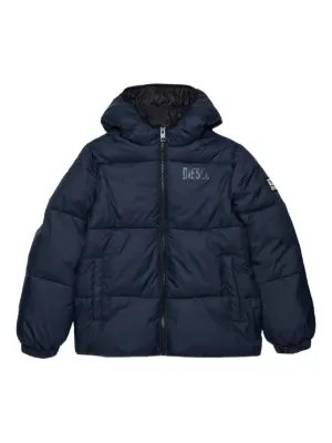 Burberry Kids フーデッド パデッドジャケット | ブルー | FARFETCH JP