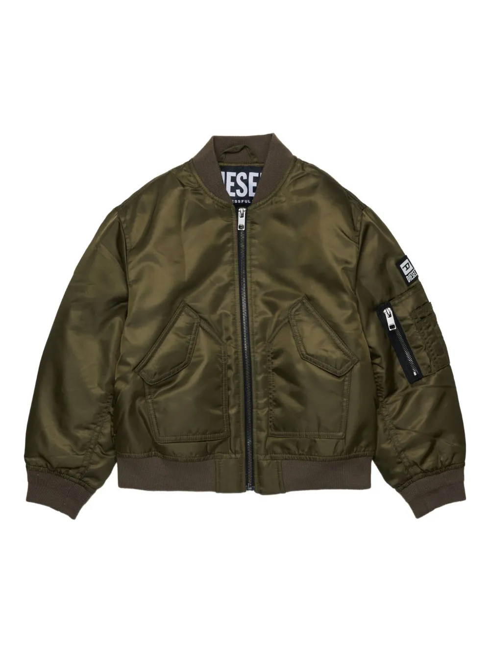 Diesel Kids Bomberjack met ritssluiting Groen