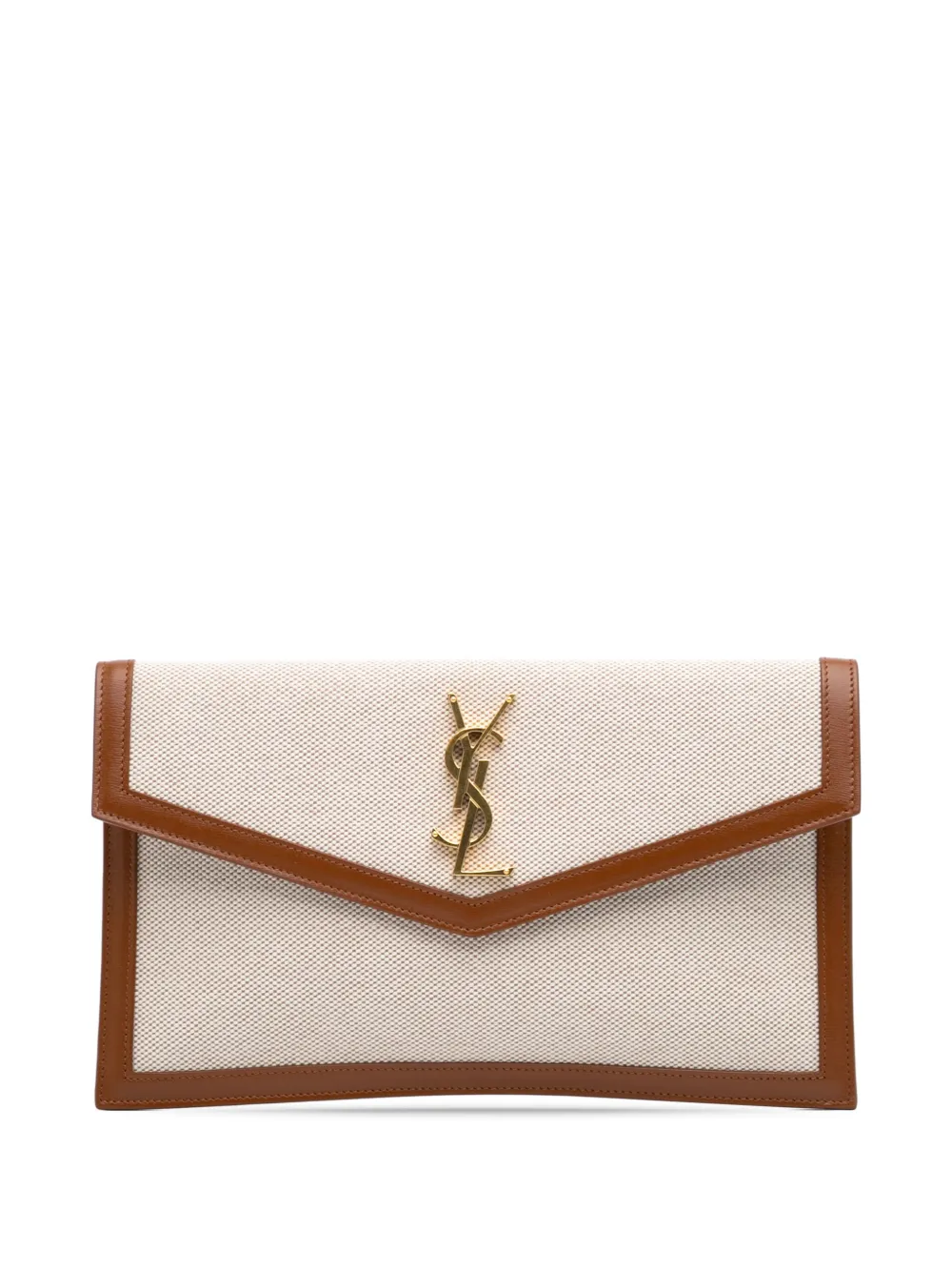 Saint Laurent Pre-Owned 2022 Canvas Uptown Pouch clutch bag | Brown | Image 1
