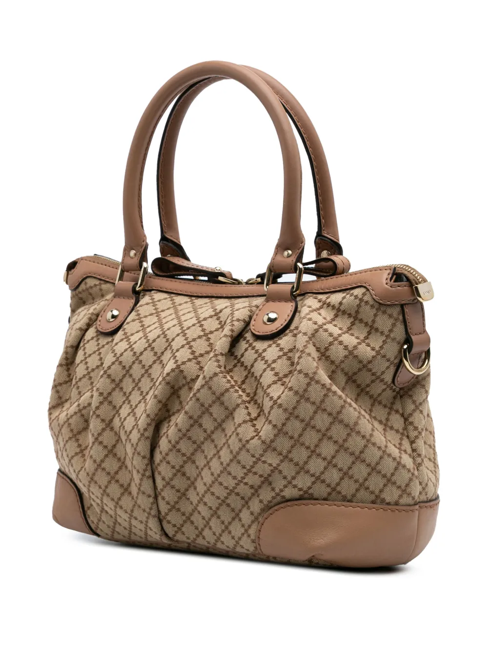Pre-owned Gucci 2016-2024 Diamante Canvas Sukey Satchel