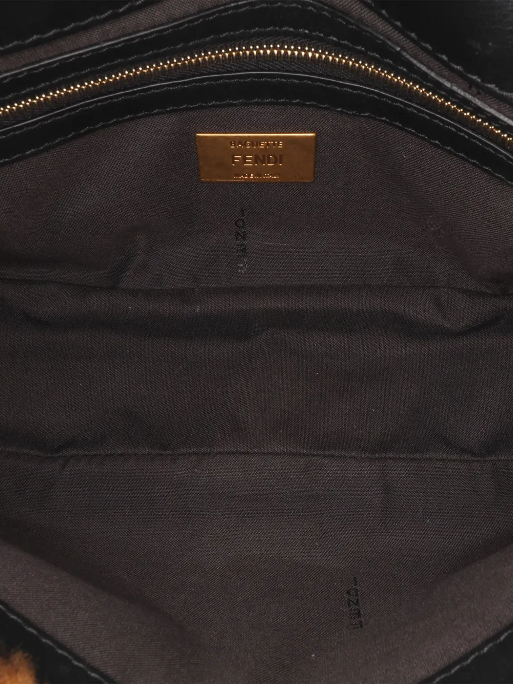 Pre-owned Fendi 2010-2024 Medium Zucca Shearling Baguette Satchel