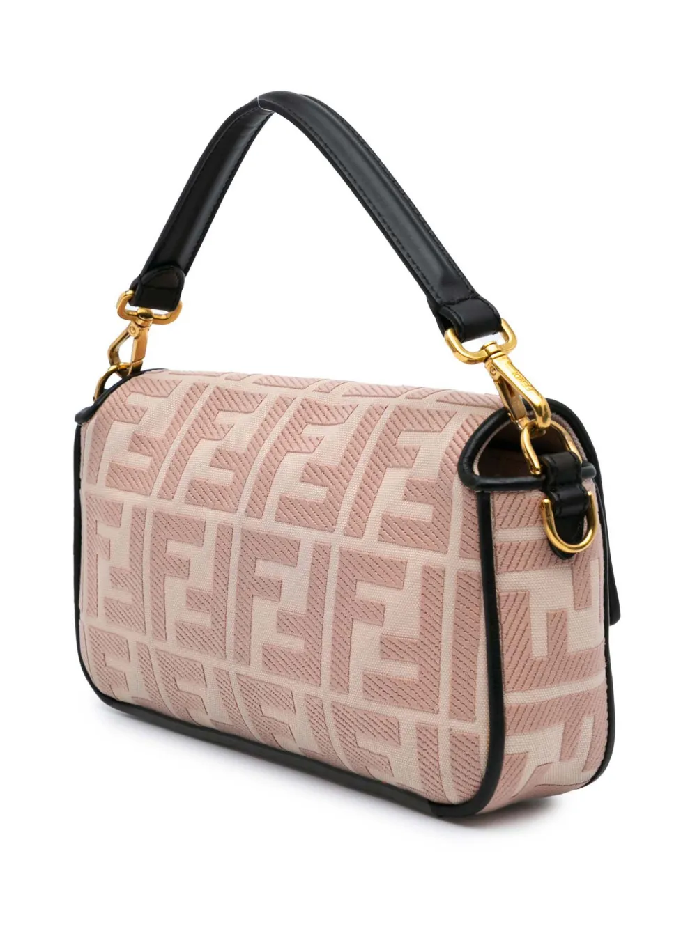 Pre-owned Fendi 2010-2024 Zucca Embroidered Canvas Baguette Satchel
