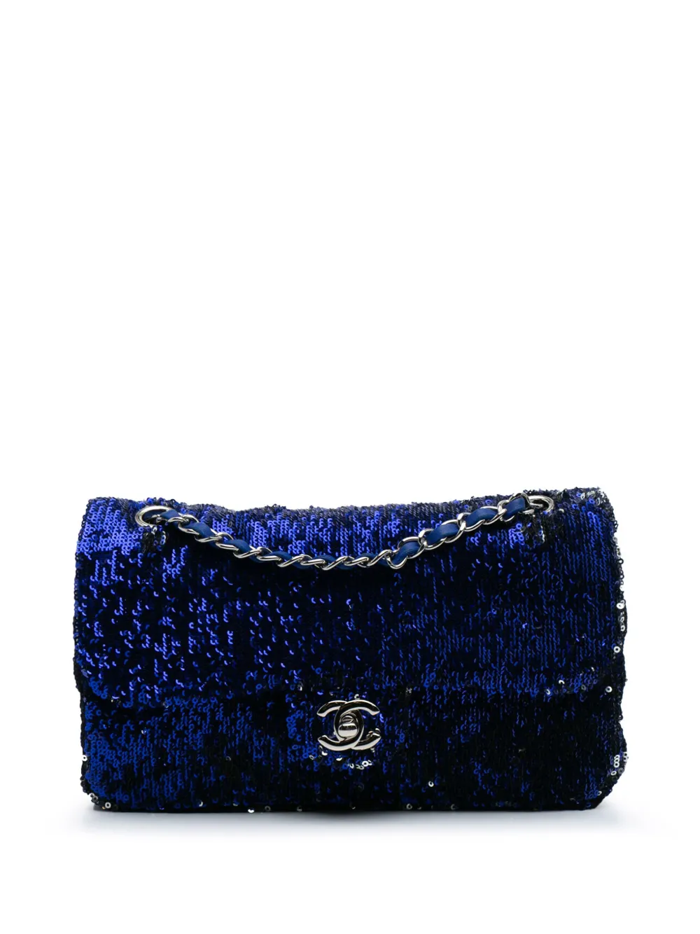 CHANEL Pre-Owned 2012-2013 Medium Classic Sequin Single Flap shoulder bag | Blue | Image 1