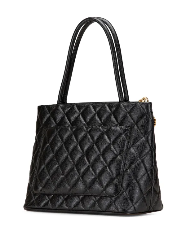 CHANEL Pre-Owned 1996-1997 Caviar Medallion Tote Bag Black FARFETCH IN