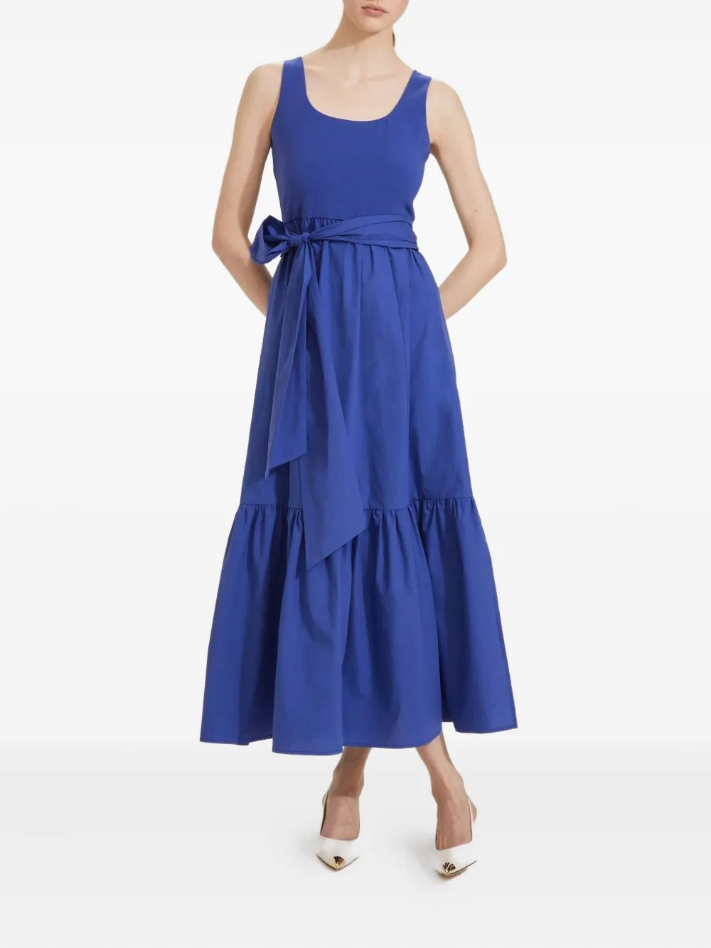 Marella belted tiered maxi dress - Blauw