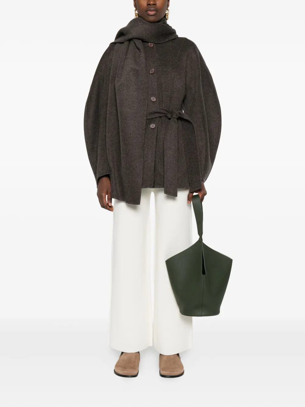 P.A.R.O.S.H. belted buttoned coat - Bruin