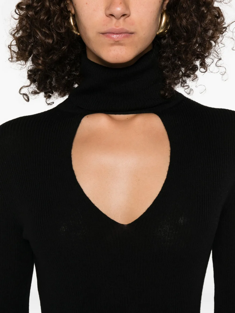 P.A.R.O.S.H. cut-out wool sweater Zwart