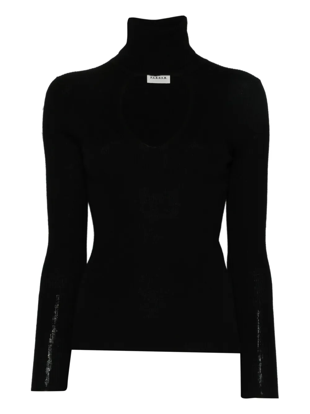 P.a.r.o.s.h Cut-out Wool Sweater In Black